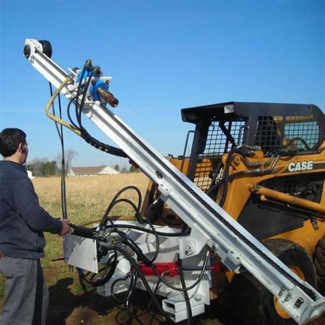 skid steer drilling attachment|skid steer mounted rock drill.